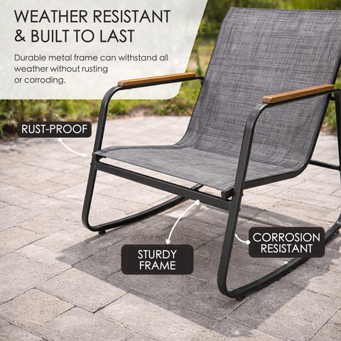 kozyard Outdoor Patio Furniture Set, Rust-Proof & Corrosion-Resistant Metal Frame, Sturdy Construction for All-Weather Use, Textilene Seating with Glass Coffee Table
