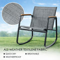 kozyard Outdoor Rocking Chair, Quick-Dry Breathable Textilene Fabric, Weatherproof & Mesh Weave Design, Part of 3-Piece Patio Bistro Set with Glass Table
