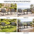 kozyard Versatile 3-Piece Patio Set, Suitable for Patio, Terrace, Garden & Balcony, Textilene Rocking Chairs with Tempered Glass Table, All-Weather Outdoor Furniture
