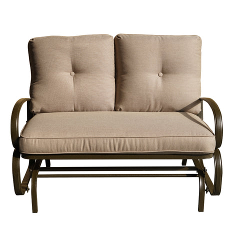 Patiojoy Patio Loveseat Rocking 2 Person Outdoor Double Glider Chair With Patiojoy Patio Loveseat Rocking 2 Person Outdoor Double Glider Chair With
