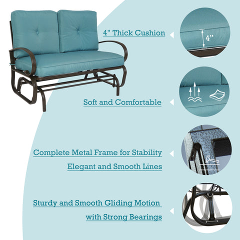 Kozyard Cozy Two Rocking Love Seats Glider Swing Bench/Rocker