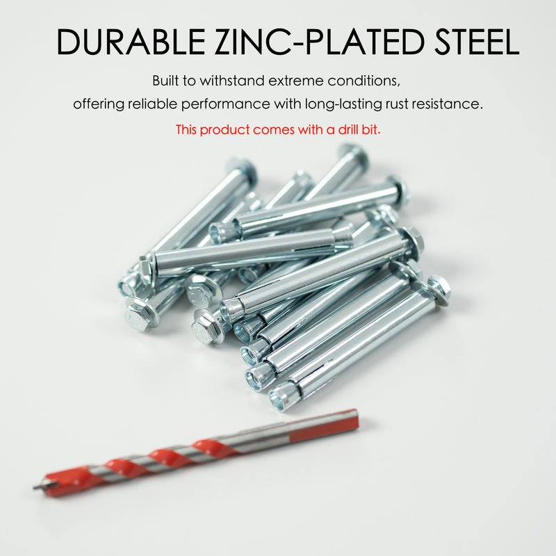 Zinc - Plated Steel Sleeve Anchors with Drill Bit
A collection of durable zinc - plated steel sleeve anchors, designed for extreme conditions with rust resistance, accompanied by a drill bit. Keywords: zinc - plated steel, sleeve anchors, drill bit
