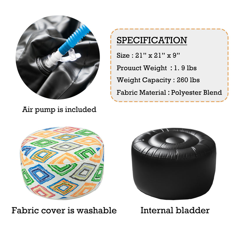 Kozyard Inflatable Stool Ottoman (4 Color Options)