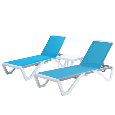 Kozyard Outdoor Chaise Lounge, Aluminum Frame Polypropylene Resin Legs and Textilene Fabric 5 Adjustable Backrest