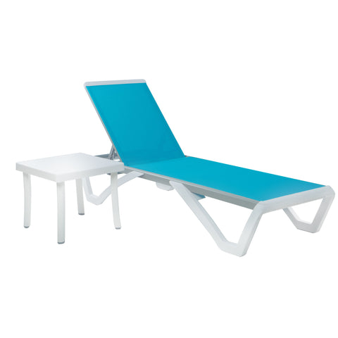 Kozyard Outdoor Chaise Lounge, Aluminum Frame Polypropylene Resin Legs and Textilene Fabric 5 Adjustable Backrest
