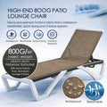 kozyard High-End 800G Patio Lounge Chair, Premium 800G Textilene Fabric (Waterproof, Breathable, Quick-Drying, Chlorine-Resistant), 33% More Fabric Than Standard, Adjustable Backrest, White & Gray Aluminum Frame for Poolside & Outdoor Use
