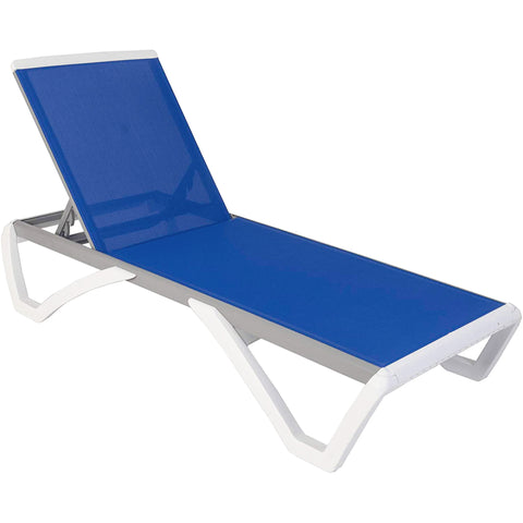 Kozyard Outdoor Chaise Lounge, Aluminum Frame Polypropylene Resin Legs and Textilene Fabric 5 Adjustable Backrest