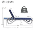 KOZYARD Adjustable Reclining Lounge Chair, 6 Positions for Relax, Read, Sunbathe, Multi-Angle Comfort, Full Flat Design
