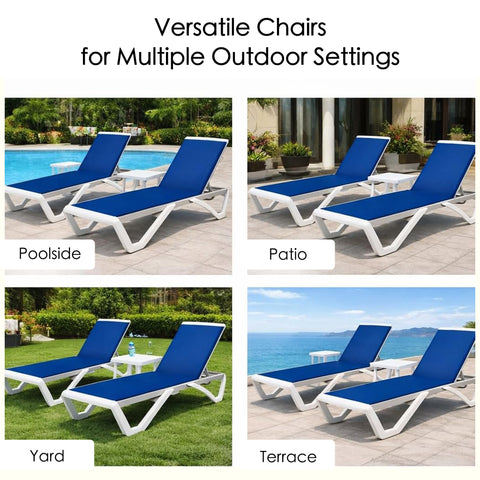 KOZYARD All-Weather Chaise Lounge Chair, Versatile for Poolside, Patio, Yard & Terrace, Durable Textilene Material, Modern Sturdy Frame, 350lbs Weight Capacity
