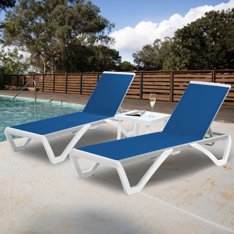 Kozyard Outdoor Chaise Lounge, Aluminum Frame Polypropylene Resin Legs and Textilene Fabric 5 Adjustable Backrest