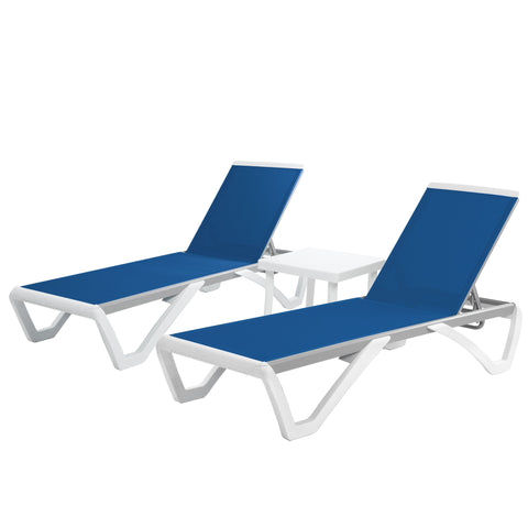 Kozyard Outdoor Chaise Lounge, Aluminum Frame Polypropylene Resin Legs and Textilene Fabric 5 Adjustable Backrest