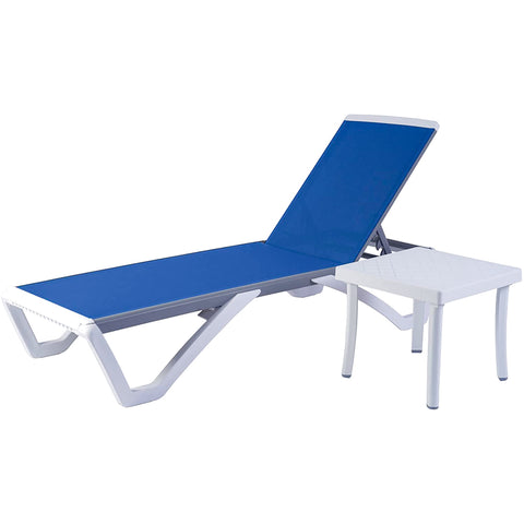 Kozyard Outdoor Chaise Lounge, Aluminum Frame Polypropylene Resin Legs and Textilene Fabric 5 Adjustable Backrest