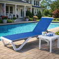 KOZYARD Outdoor Chaise Lounge, 800g Breathable Textilene, Quick-Drying Fabric, Modern White Frame, Ideal for Patio & Pool Deck
