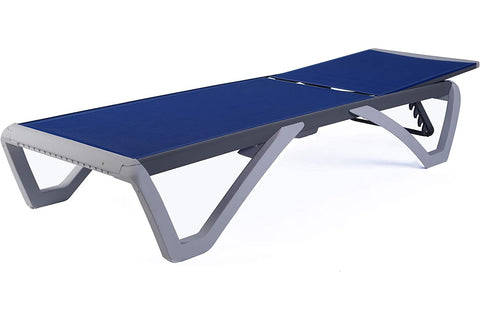 Kozyard Outdoor Chaise Lounge, Aluminum Frame Polypropylene Resin Legs and Textilene Fabric 5 Adjustable Backrest