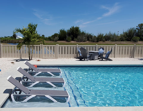 Kozyard Outdoor Chaise Lounge, Aluminum Frame Polypropylene Resin Legs and Textilene Fabric 5 Adjustable Backrest