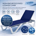 kozyard High-End 800G Patio Lounge Chair, Premium 800G Textilene Fabric (Waterproof, Breathable, Quick-Drying, Chlorine-Resistant), 33% More Fabric Than Standard, Adjustable Backrest, White & Gray Aluminum Frame for Poolside & Outdoor Use
