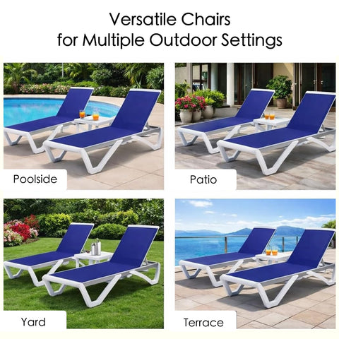 KOZYARD All-Weather Chaise Lounge Chair, Versatile for Poolside, Patio, Yard & Terrace, Durable Textilene Material, Modern Sturdy Frame, 350lbs Weight Capacity
