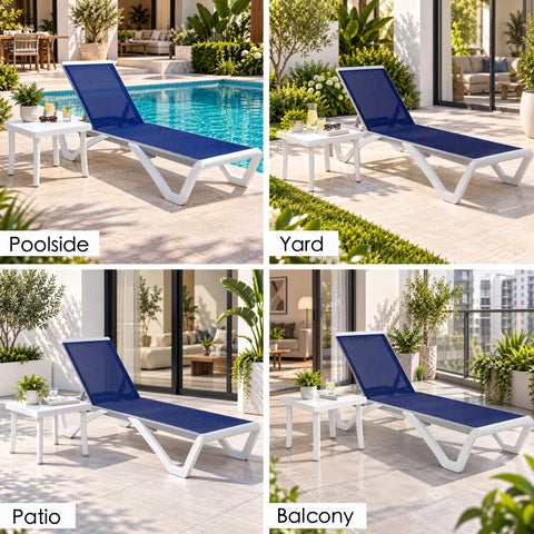 KOZYARD All-Weather Chaise Lounge Chair, Versatile for Poolside, Patio, Yard & Terrace, Durable Textilene Material, Modern Sturdy Frame, 350lbs Weight Capacity
