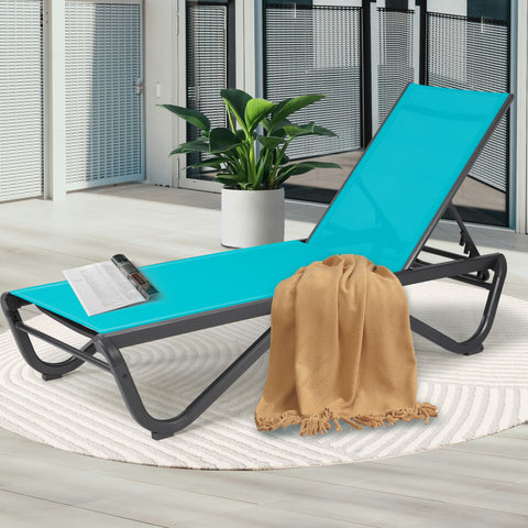 Kozyard Patio Chaise Lounge Chair Flat Recline Adjustable Lounge Chair