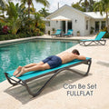 kozyard Outdoor Chaise Lounge Chair, Full Flat Position Lounger, Adjustable Backrest, Textilene Fabric, Reinforced Aluminum Frame for Poolside, Patio, and Lawn Relaxation
