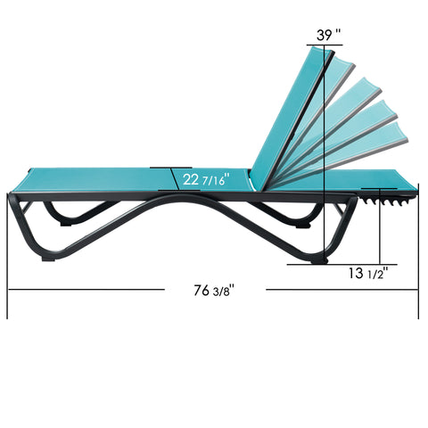Kozyard Patio Chaise Lounge Chair Flat Recline Adjustable Lounge Chair