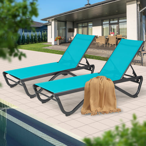 Kozyard Patio Chaise Lounge Chair Flat Recline Adjustable Lounge Chair