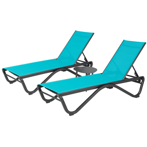Kozyard Outdoor Chaise Lounge Chair, Full Aluminum Frame, Adjustable Reclining Patio Lounger for Poolside, Sunbathing & Backyard
