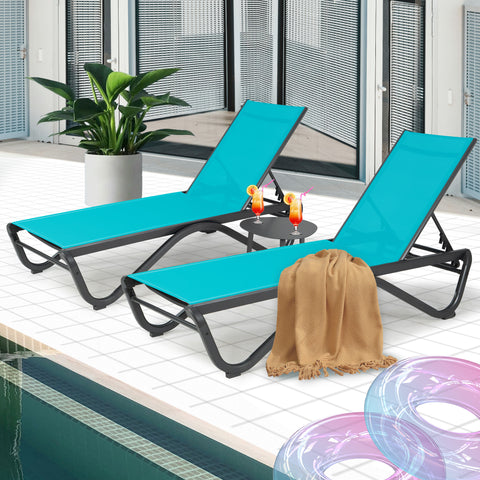 Kozyard Patio Chaise Lounge Chair Flat Recline Adjustable Lounge Chair