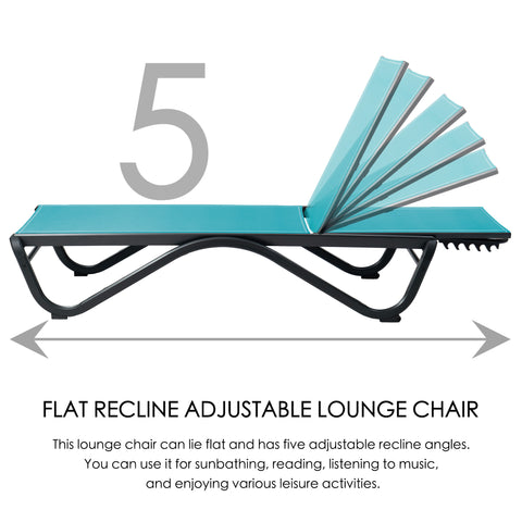 Kozyard Patio Chaise Lounge Chair Flat Recline Adjustable Lounge Chair