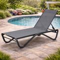 kozyard Outdoor Chaise Lounge Chair, Poolside Reclining Lounger, Adjustable Backrest, Textilene Fabric, Reinforced Aluminum Frame for Patio, Backyard, and Pool Use
