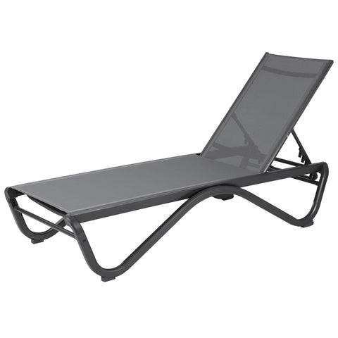 Kozyard Outdoor Chaise Lounge Chair, Full Aluminum Frame, Adjustable Reclining Patio Lounger for Poolside, Sunbathing & Backyard