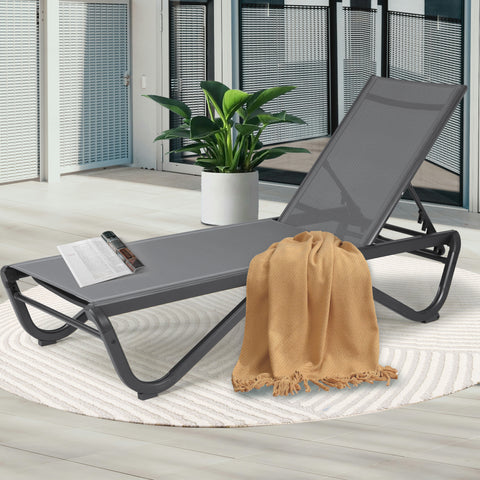 Kozyard Patio Chaise Lounge Chair Flat Recline Adjustable Lounge Chair
