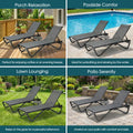 kozyard Outdoor Chaise Lounge Chairs, Versatile for Porch, Poolside, Lawn, Patio, Adjustable Backrest, Textilene Fabric, Rust-Proof Aluminum Frame
