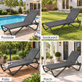 Kozyard outdoor chaise lounge chair for poolside, backyard, patio and porch relaxation, featuring an adjustable reclining backrest, breathable mesh fabric and durable weather-resistant frame. This modern patio lounge chair is ideal for sunbathing, pool deck seating, garden relaxation and outdoor living, combining comfortable support, stylish design and versatile placement for residential outdoor spaces.
