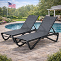 kozyard Outdoor Chaise Lounge Chair Set of 2, Adjustable Backrest Loungers, Durable Textilene Fabric, Rust-Proof Aluminum Frame, Ideal for Poolside, Patio, Lawn, and Porch Relaxation
