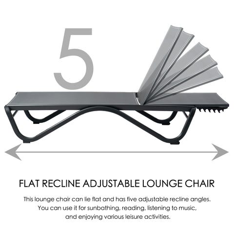 Kozyard Patio Chaise Lounge Chair Flat Recline Adjustable Lounge Chair