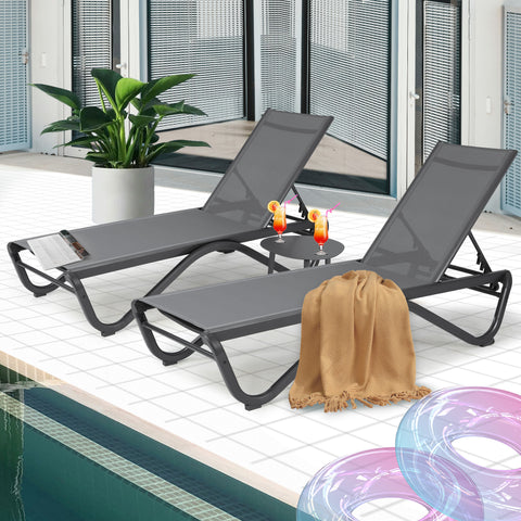Kozyard Patio Chaise Lounge Chair Flat Recline Adjustable Lounge Chair