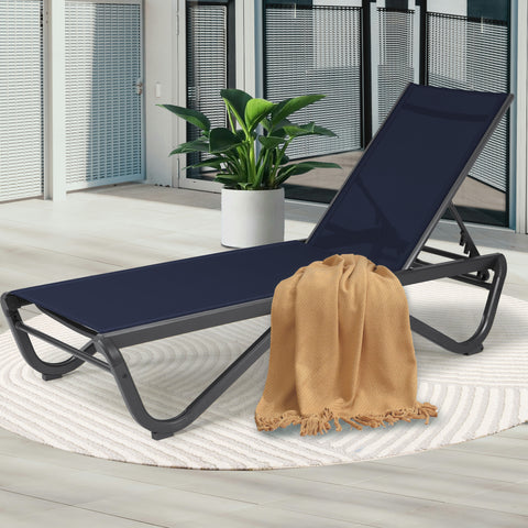 Kozyard Patio Chaise Lounge Chair Flat Recline Adjustable Lounge Chair