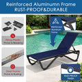 Kozyard Outdoor Chaise Lounge with Reinforced Rust-Proof Aluminum Frame Durable Textilene Fabric Patio Recliner Chair for Poolside Backyard & Patio Relaxation
