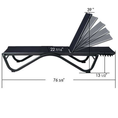 Kozyard Patio Chaise Lounge Chair Flat Recline Adjustable Lounge Chair