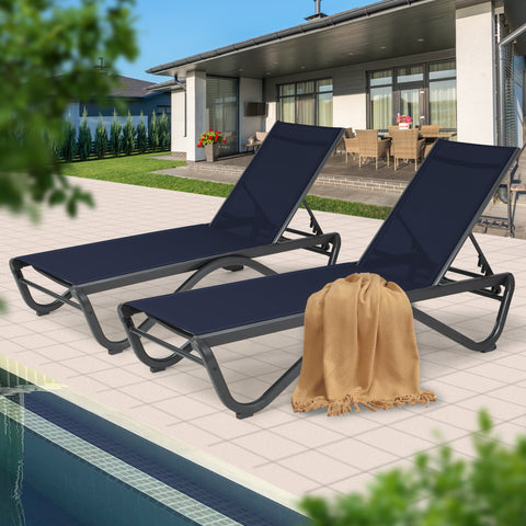 Kozyard Patio Chaise Lounge Chair Flat Recline Adjustable Lounge Chair