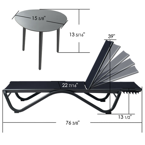 Kozyard Patio Chaise Lounge Chair Flat Recline Adjustable Lounge Chair