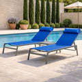 kozyard 2-Piece Outdoor Chaise Lounge Set with Side Table, Poolside Patio Recliners, Adjustable Backrest, Textilene Fabric & Sturdy Aluminum Frame, Weather-Resistant for Deck, Lawn & Backyard Relaxation