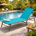 Kozyard Outdoor Chaise Lounge – Poolside Adjustable Recline Lounge Chair with 750g Waterproof Quick-Dry Fabric & Sturdy Metal Frame, Ideal for Backyard/Patio Relaxation by Swimming Pool
