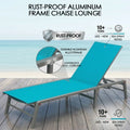 kozyard Rust-Proof Aluminum Frame Chaise Lounge, Outdoor Patio Recliner, Lightweight Non-Corrosive Construction, Durable for Beach & Poolside Use, Adjustable Backrest, All-Weather Fabric
