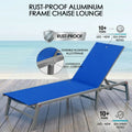 kozyard Rust-Proof Aluminum Frame Chaise Lounge, Outdoor Patio Recliner, Lightweight Non-Corrosive Construction, Durable for Beach & Poolside Use, Adjustable Backrest, All-Weather Fabric
