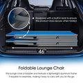 Convenient Foldable Lounge Chair
alt text：An image of a blue foldable lounge chair with a lightweight aluminum frame, fitting in a car trunk. It has a built - in lock for security when folded and requires no assembly. Keywords: foldable lounge chair, lightweight aluminum frame, no assembly
