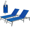 kozyard Set of 2 Outdoor Chaise Lounges, Foldable Patio Recliners, Adjustable Backrests, Rust-Proof Aluminum Frames, Breathable Quick-Dry Fabric, Perfect for Poolside & Backyard
