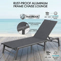 kozyard Rust-Proof Aluminum Frame Chaise Lounge, Outdoor Patio Recliner, Lightweight Non-Corrosive Construction, Durable for Beach & Poolside Use, Adjustable Backrest, All-Weather Fabric
