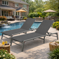 Kozyard Outdoor Chaise Lounge – Poolside Adjustable Recline Lounge Chair with 750g Waterproof Quick-Dry Fabric & Sturdy Metal Frame, Ideal for Backyard/Patio Relaxation by Swimming Pool
